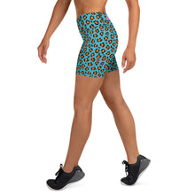 Load image into Gallery viewer, Blue Leopard Yoga Shorts