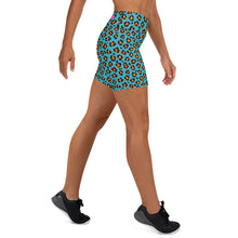 Load image into Gallery viewer, Blue Leopard Yoga Shorts