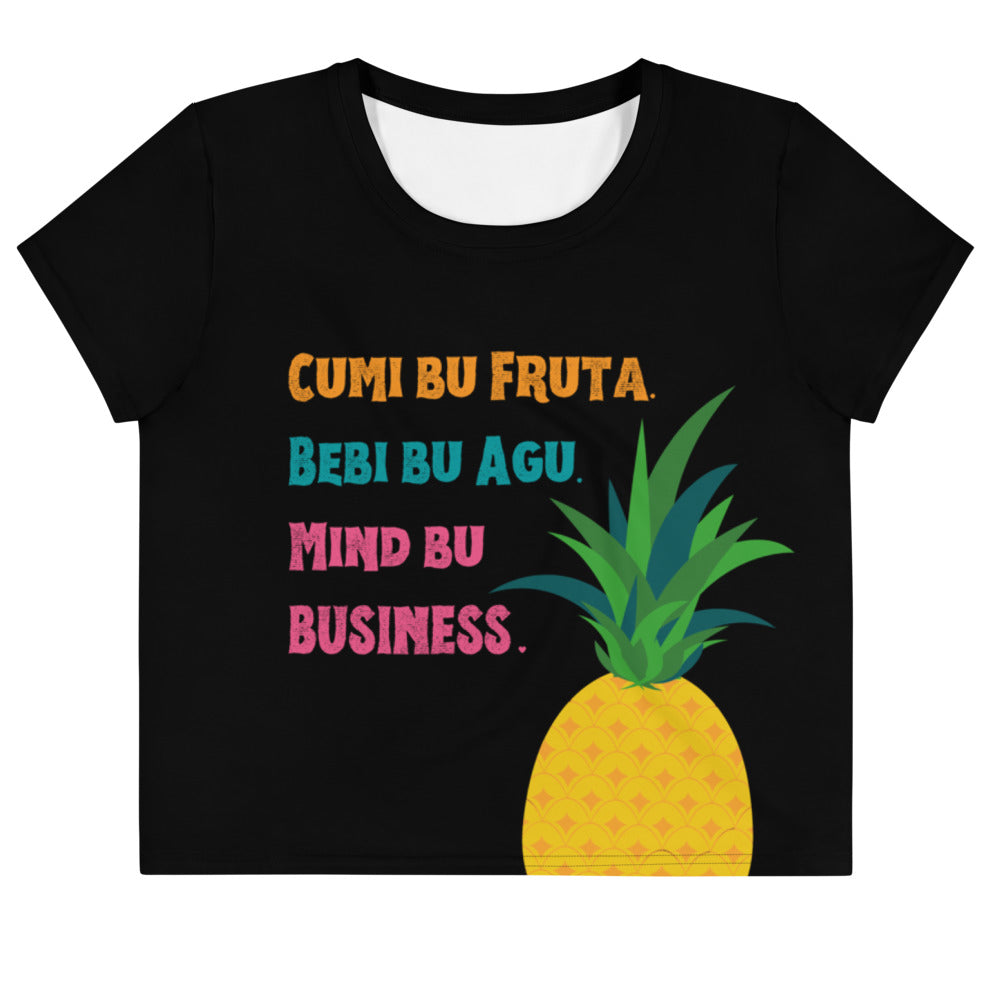 Ananas Crop Tee - Preto